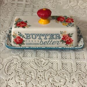 The Pioneer Woman Vintage Floral Butter Dish Stoneware